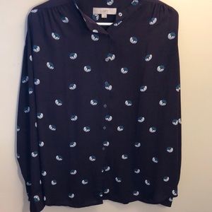 Maroon Blouse from Loft! Size Large!